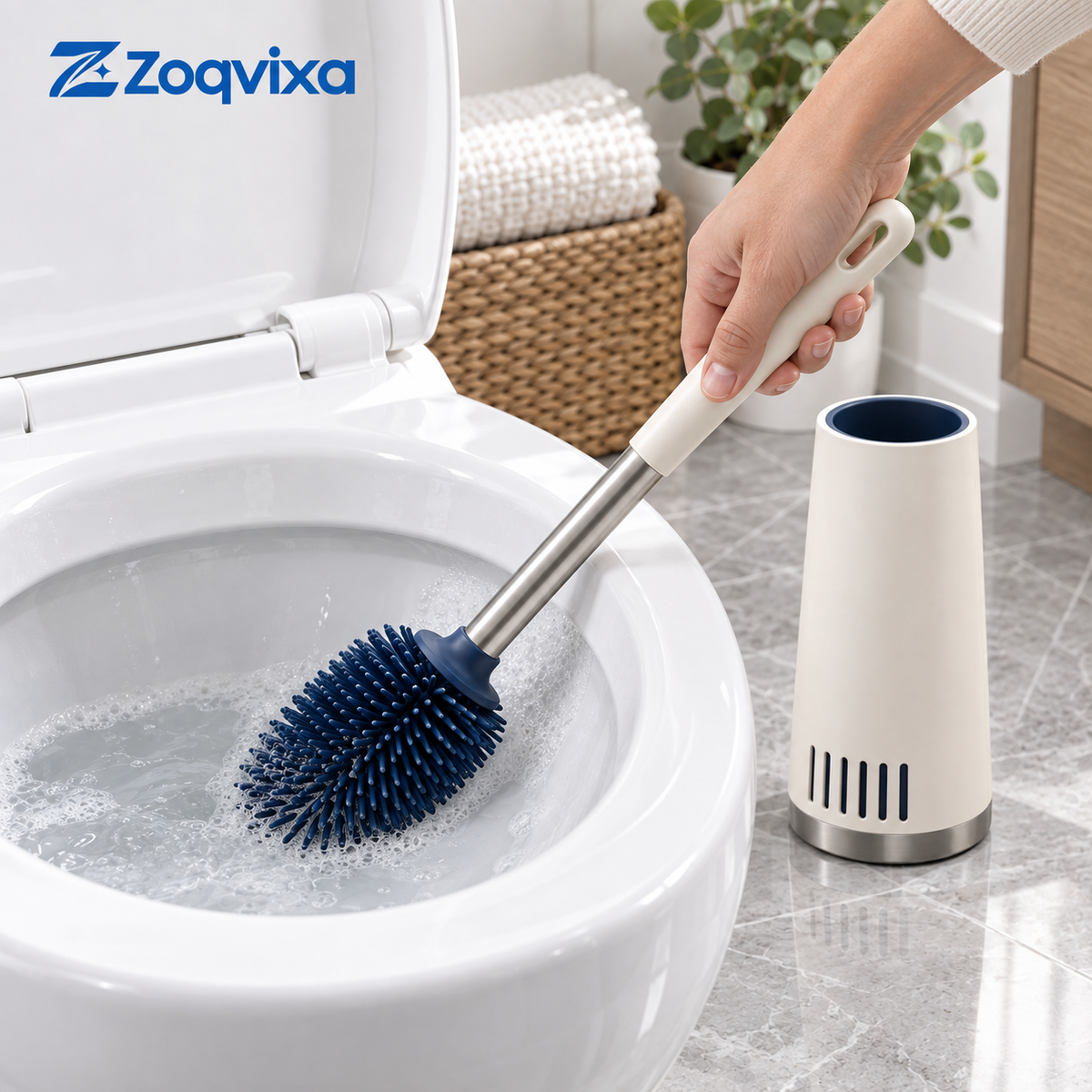 Zoqvixa™ Toilet Brush & Vented Holder
